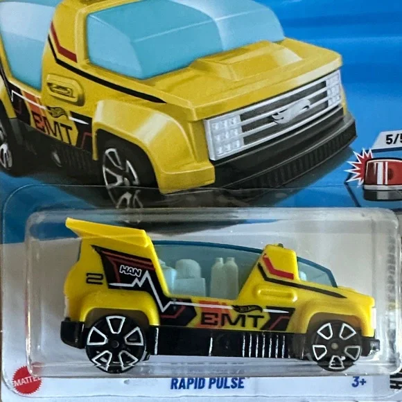 6 New Hot Wheels Assorted Die-Cast Cars Set - Orange, Yellow, Black, Green - Picture 6 of 8